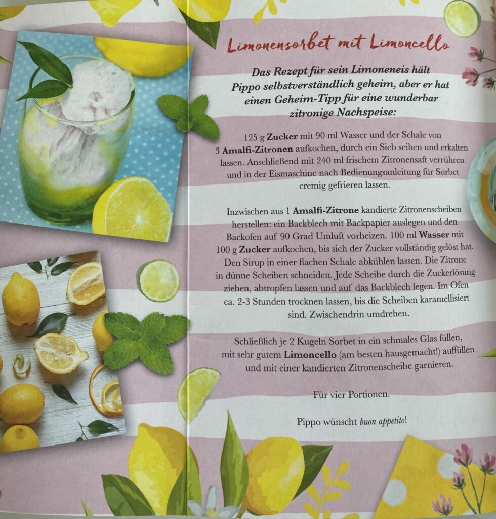 Limonensorbet mit Limoncello